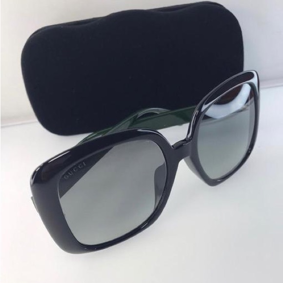 💯- Gucci Black Grey Square Ladies Gg0714sa 001 56 Sunglasses - Picture 5 of 11